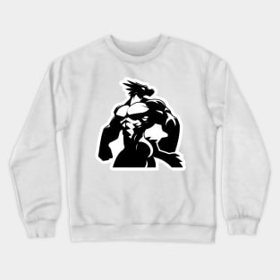 Simple Anthro Furry Dragon Silhouette Crewneck Sweatshirt